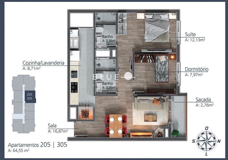 Apartamento à venda com 1 quarto, 51m² - Foto 13