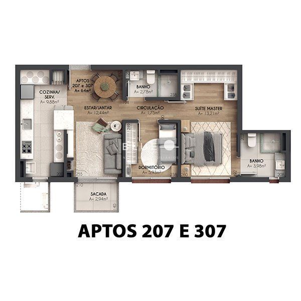 Apartamento à venda com 2 quartos, 64m² - Foto 16