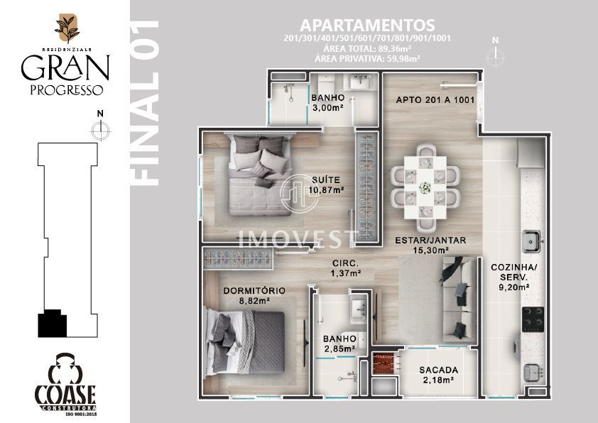 Apartamento à venda com 2 quartos, 59m² - Foto 28