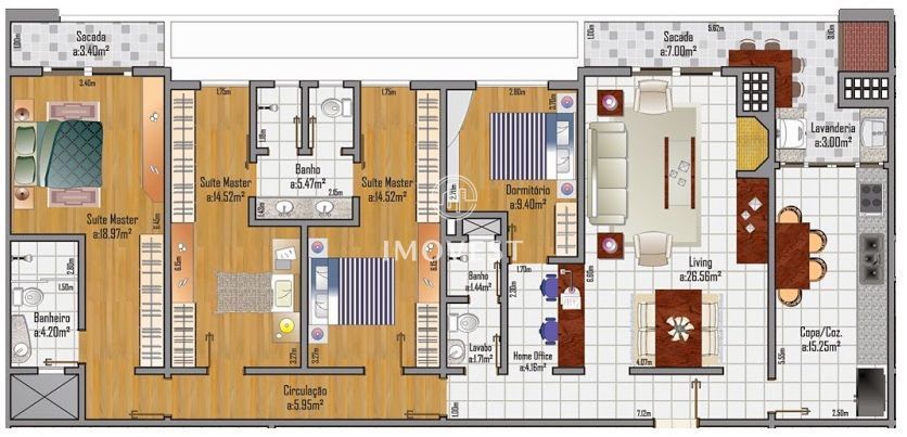 Apartamento com 3 Dormitórios à venda, 163 m² por R$ 848.000,00