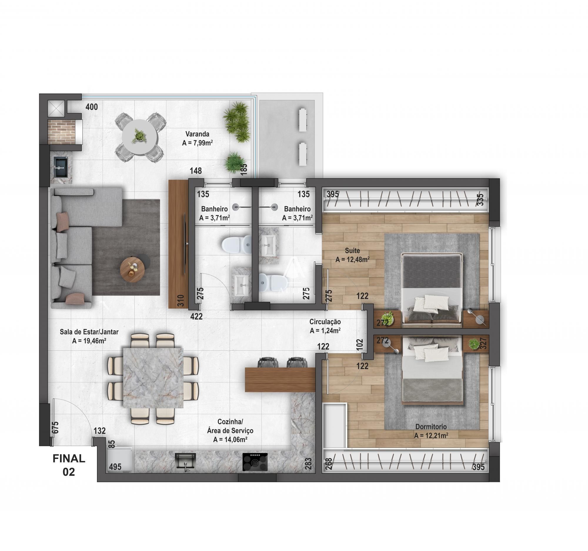 Apartamento à venda com 1 quarto, 72m² - Foto 3