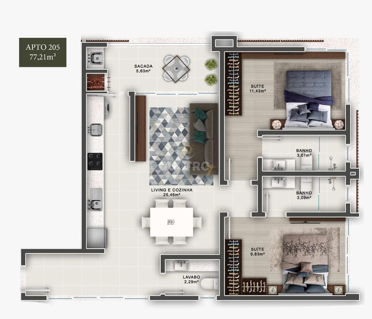 Apartamento, 2 quartos, 77 m² - Foto 30