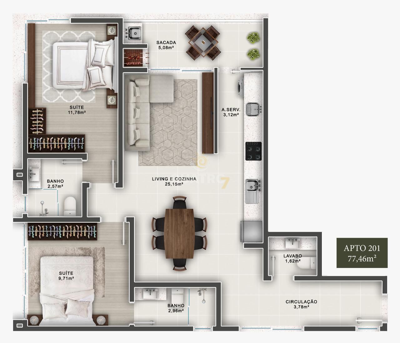 Apartamento, 2 quartos, 77 m² - Foto 28