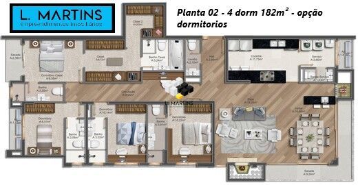 Apartamento à venda com 3 quartos, 173m² - Foto 18