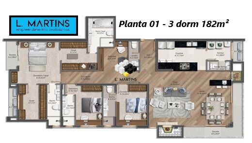 Apartamento à venda com 3 quartos, 173m² - Foto 17