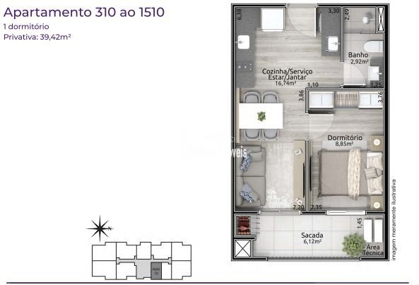 Apartamento à venda com 1 quarto, 38m² - Foto 23