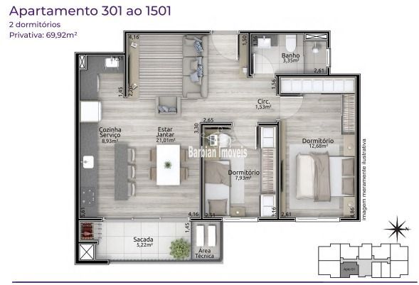 Apartamento, 2 quartos, 69 m² - Foto 21