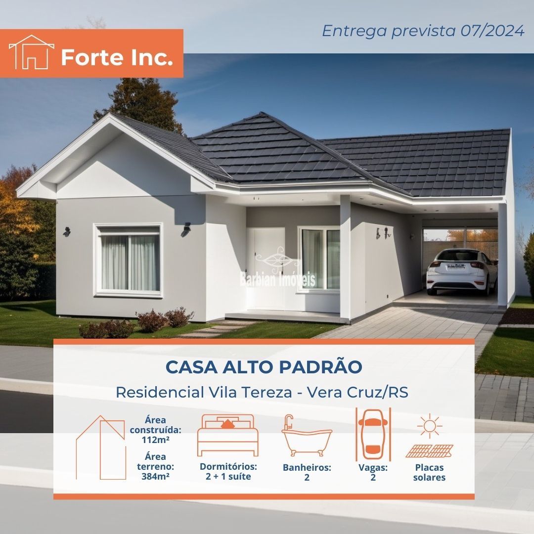 Casa  venda  no Loteamento Residencial Vila Tereza - Vera Cruz, RS. Imveis