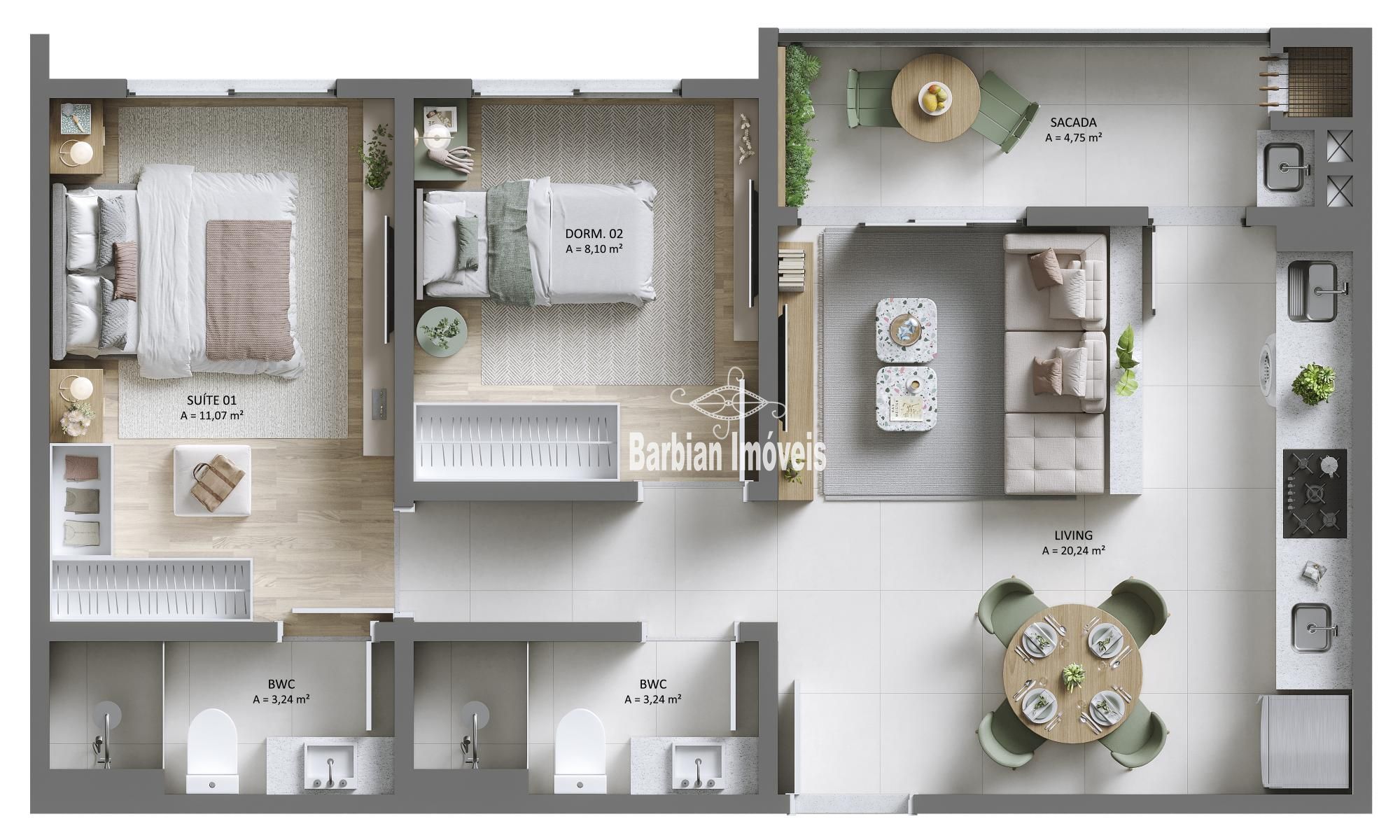 Apartamento à venda com 2 quartos, 55m² - Foto 5