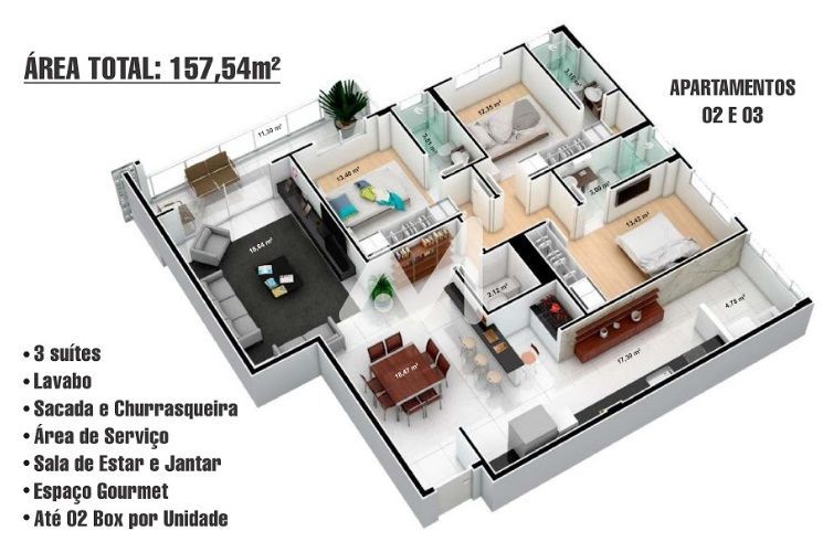 Apartamento com 157m² e 3 dormitórios no bairro Centro em Arroio do Meio para Comprar