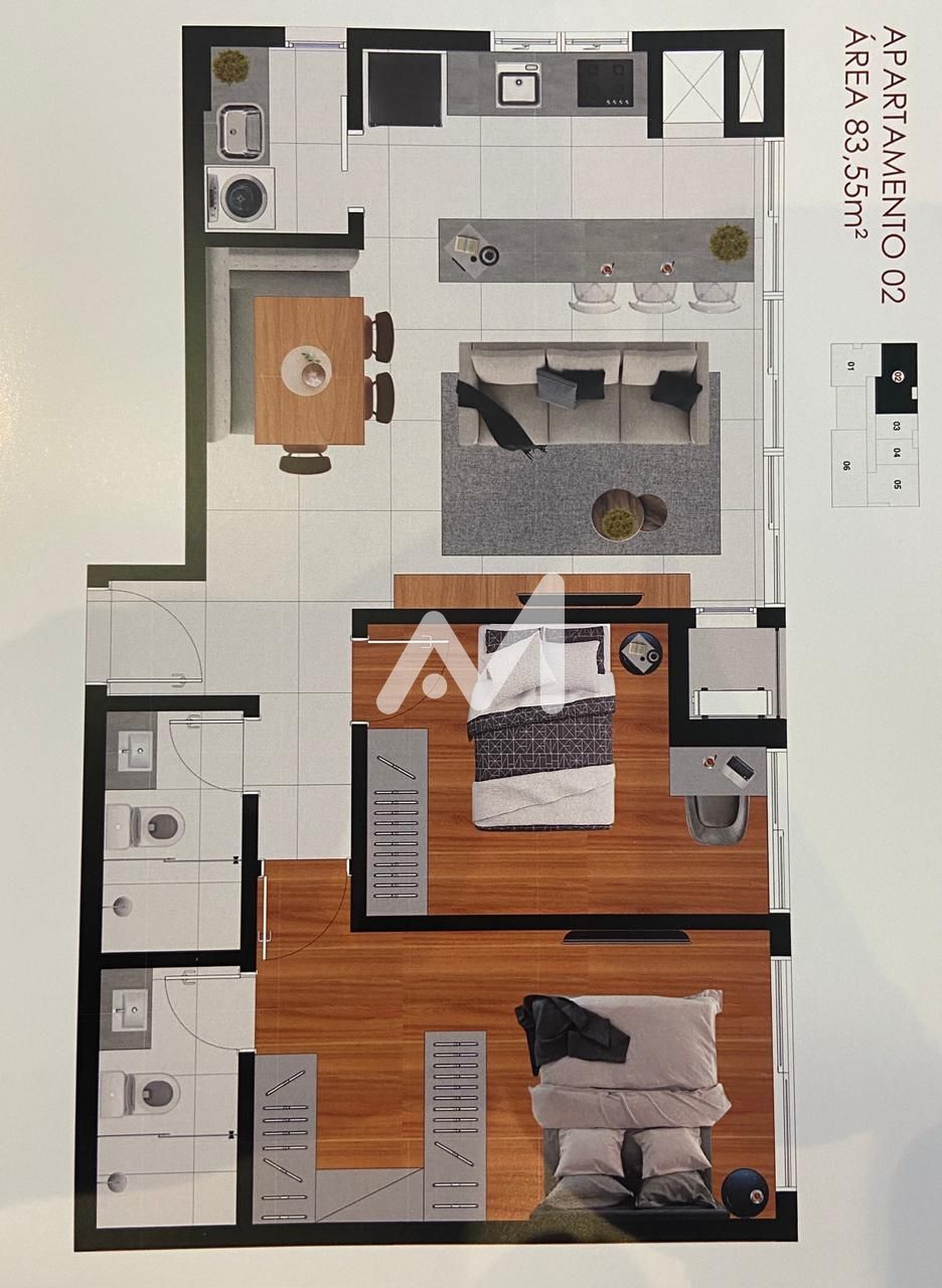 Apartamento com 71m² e 2 dormitórios no bairro São Cristóvão em Lajeado para Comprar