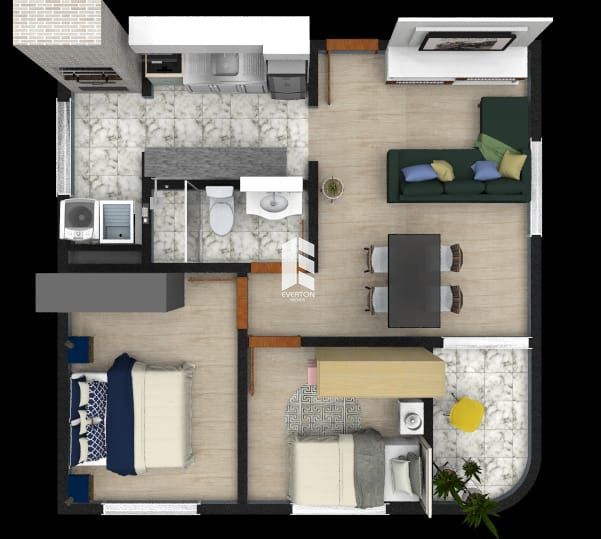 Apartamento de 2 quartos, 59m² no bairro Presidente João Goulart, em Santa Maria | Eu Corretor