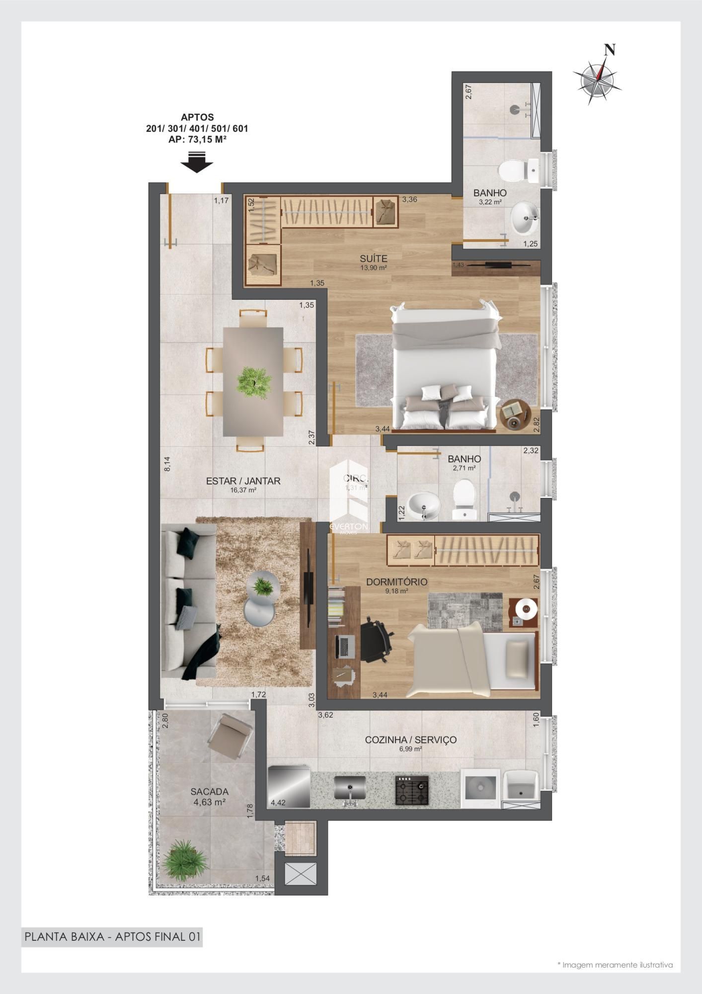 Apartamento de 2 quartos, 73m² no bairro Centro, em Santa Maria | Eu Corretor