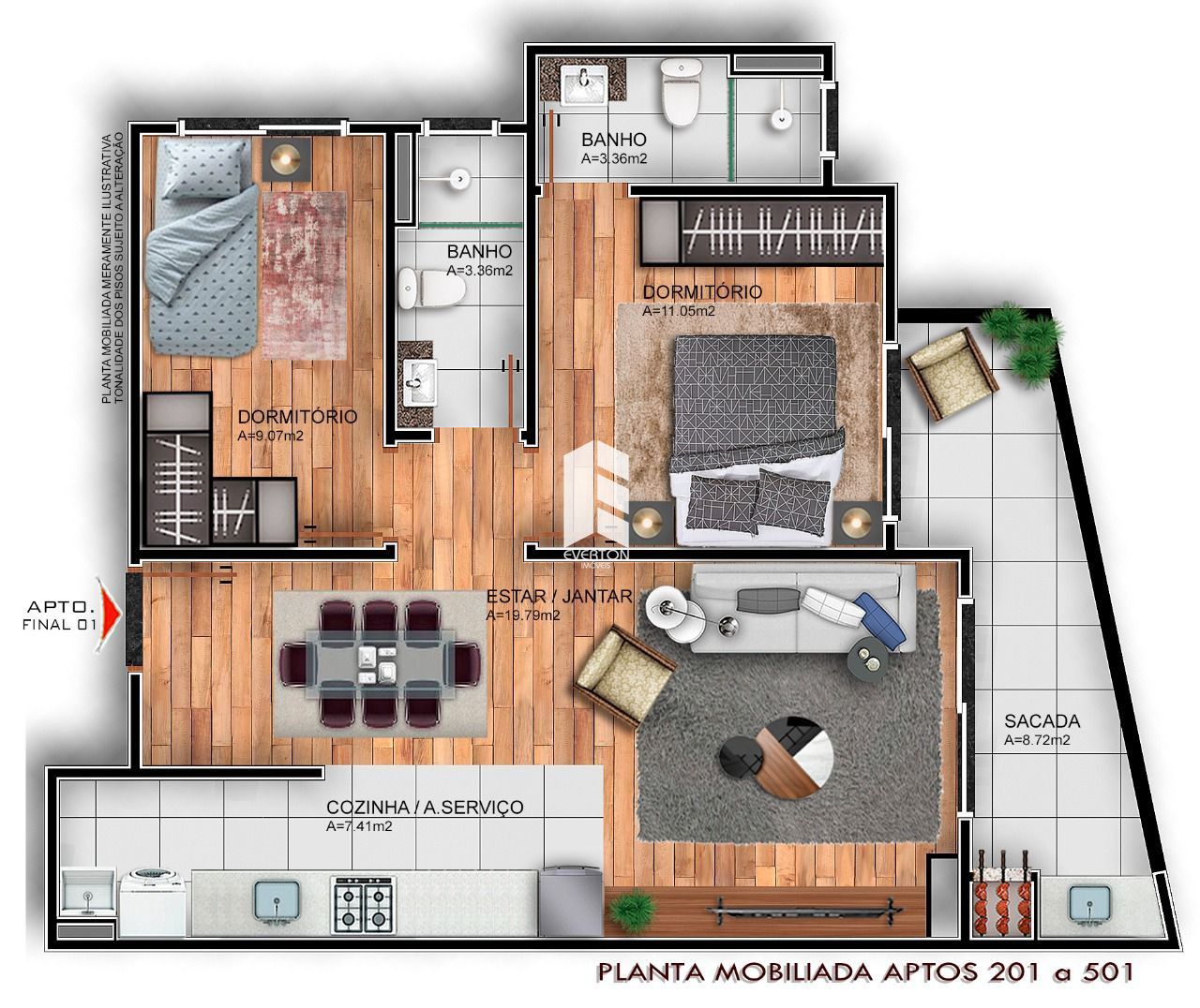 Apartamento de 2 quartos, 75m² no bairro Camobi, em Santa Maria | Eu Corretor