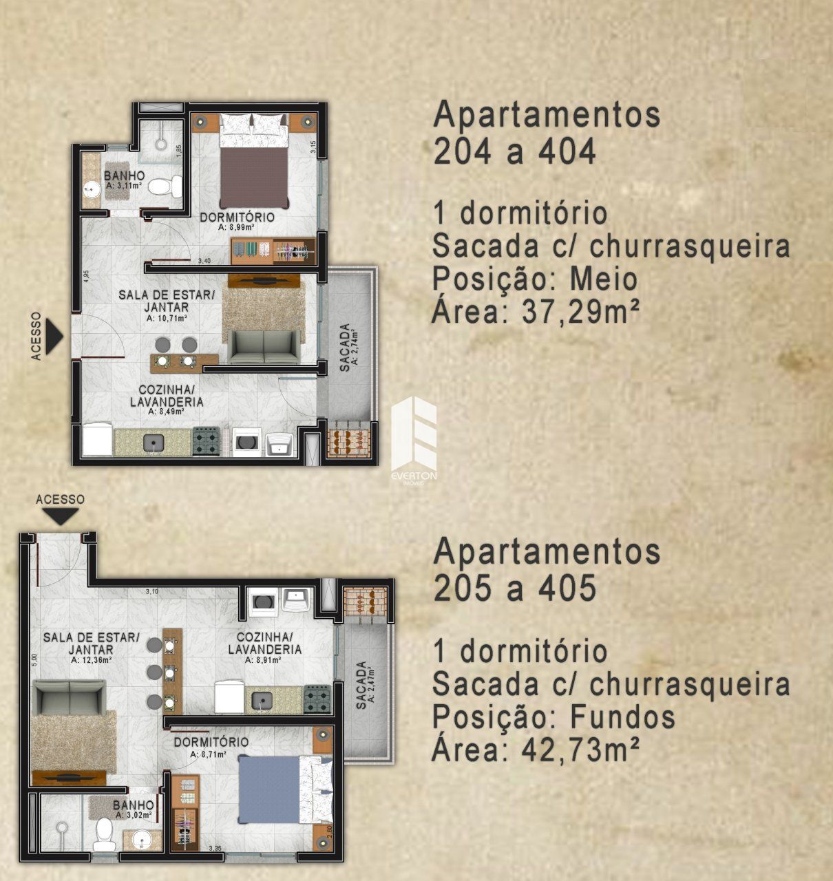 Apartamento de 1 quarto, 39m² no bairro Centro, em Santa Maria | Eu Corretor