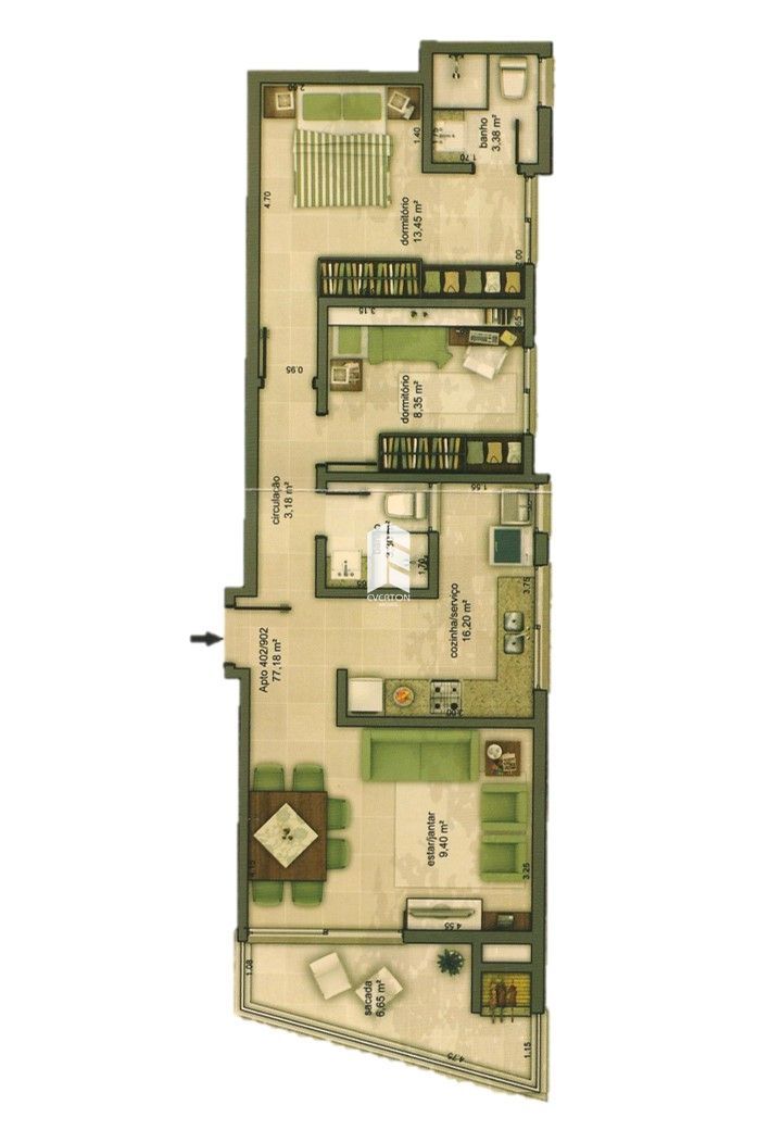 Apartamento de 2 quartos, 60m² no bairro Nossa Senhora de Fátima, em Santa Maria | Eu Corretor