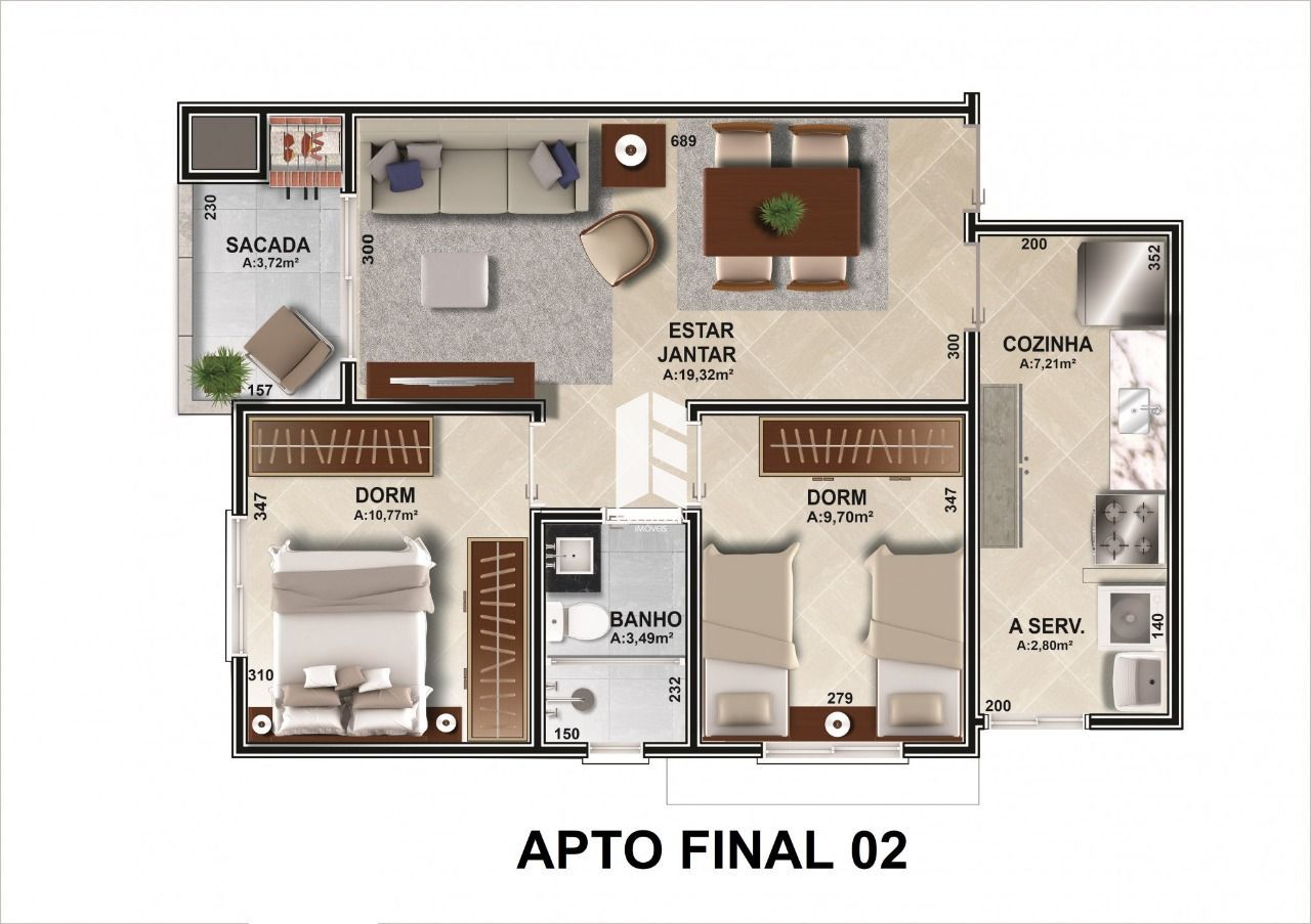 Apartamento de 2 quartos, 68m² no bairro Nossa Senhora do Rosário, em Santa Maria | Eu Corretor