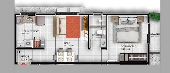 Apartamento de 1 quarto, 46m² no bairro Camobi, em Santa Maria | Eu Corretor