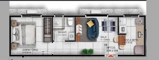 Apartamento de 1 quarto, 36m² no bairro Camobi, em Santa Maria | Eu Corretor