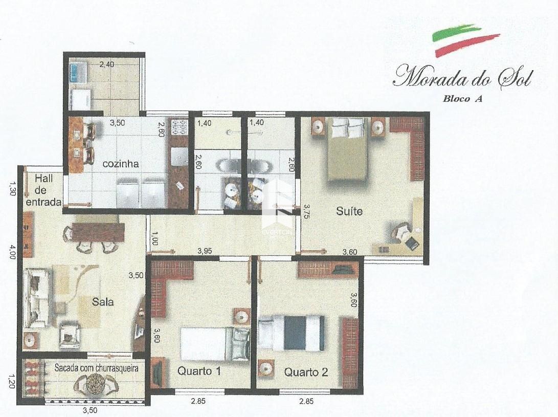 Apartamento de 3 quartos, 88m² no bairro São José, em Santa Maria | Eu Corretor