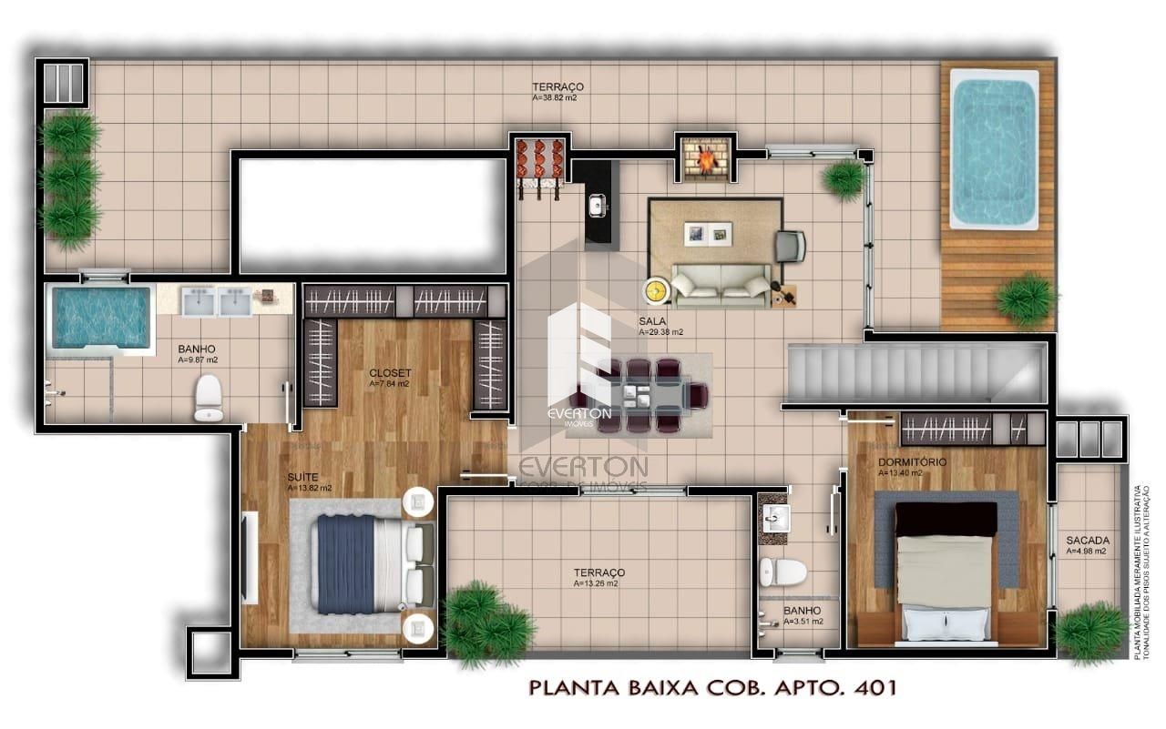 Apartamento de 3 quartos, 237m² no bairro Camobi, em Santa Maria | Eu Corretor