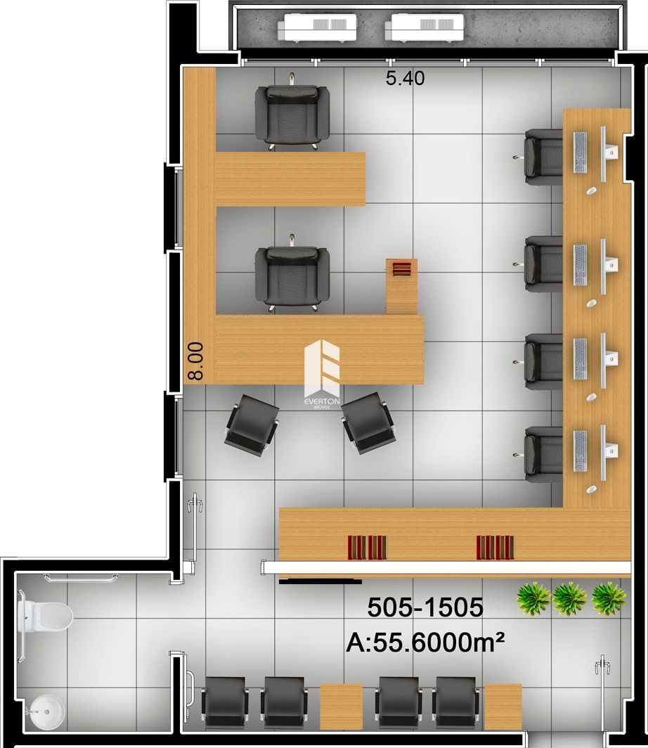 Sala Comercial de 1 quarto, 55m² no bairro Centro, em Santa Maria | Eu Corretor