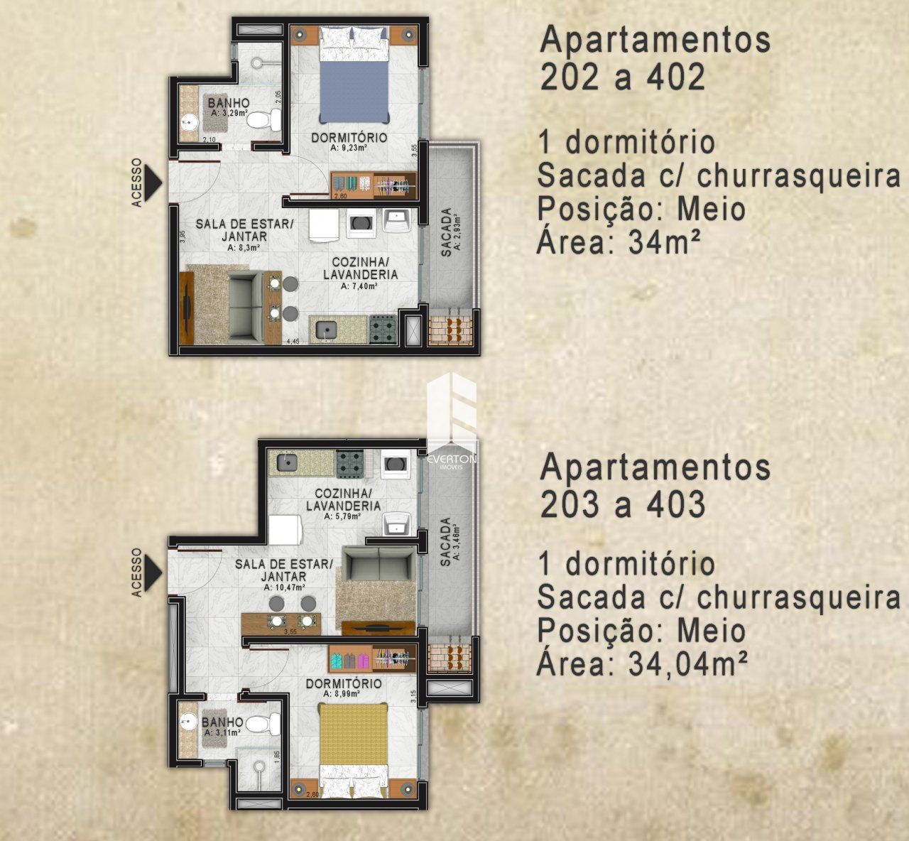 Apartamento de 1 quarto, 39m² no bairro Centro, em Santa Maria | Eu Corretor