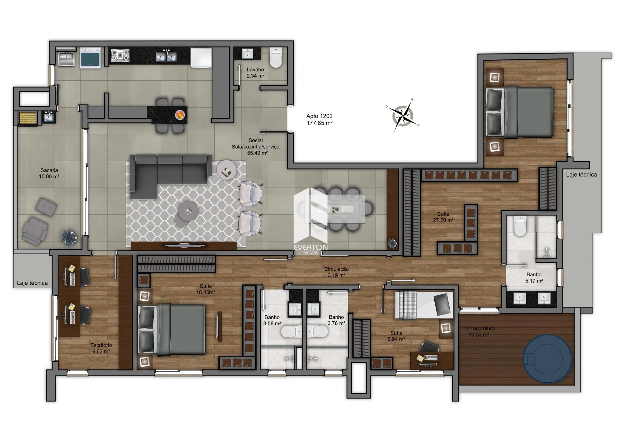 Apartamento 3 dormitórios à venda nossa senhora de lourdes s