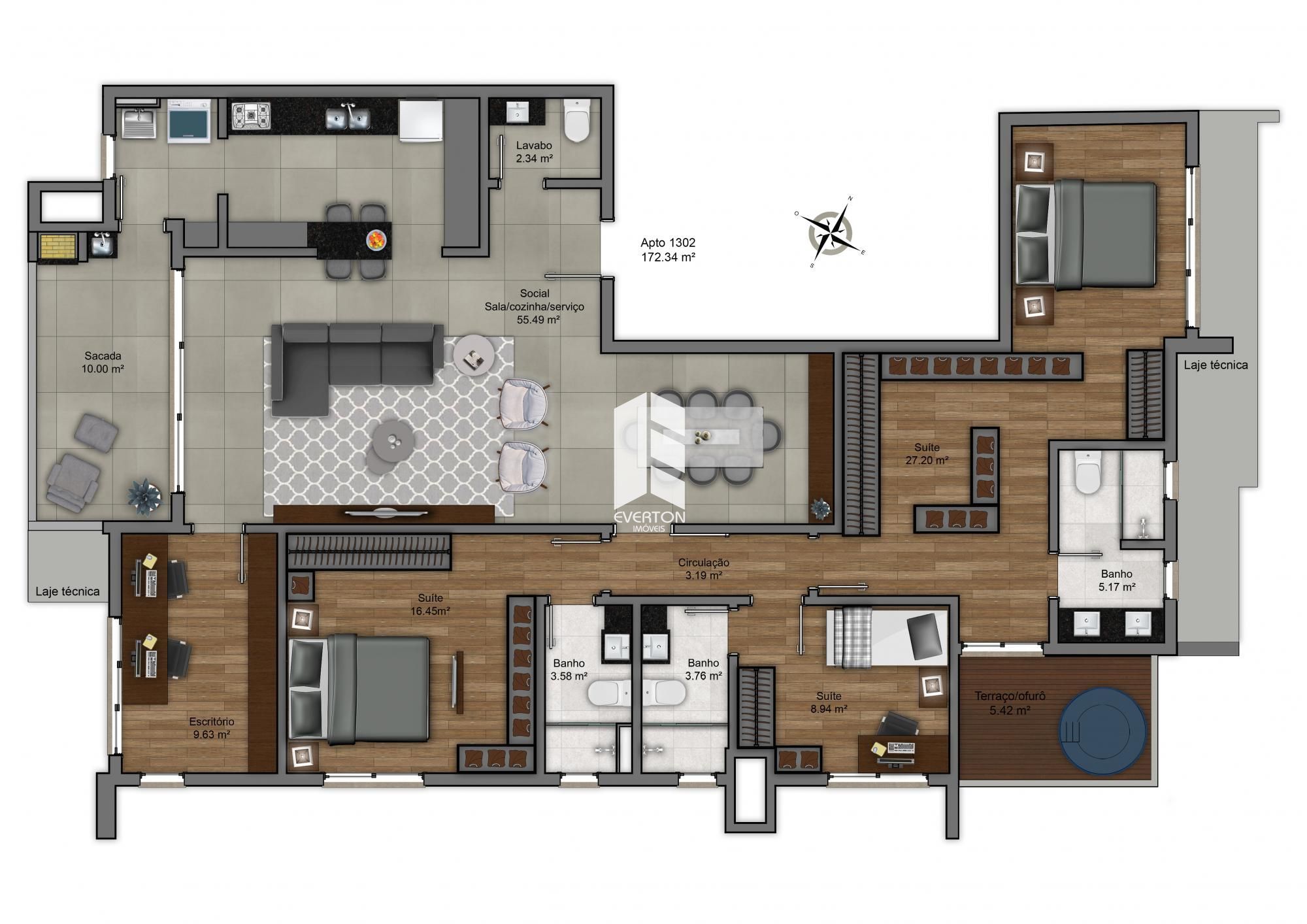 Apartamento 3 dormitórios à venda nossa senhora de lourdes s