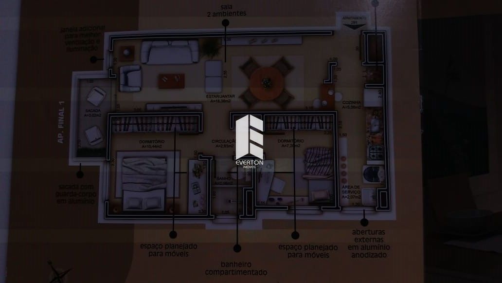 Apartamento de 2 quartos, 61m² no bairro Nossa Senhora do Rosário, em Santa Maria | Eu Corretor