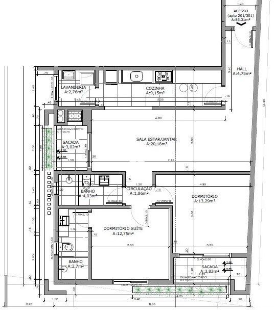 Apartamento de 2 quartos, 71m² no bairro Nossa Senhora de Fátima, em Santa Maria | Eu Corretor