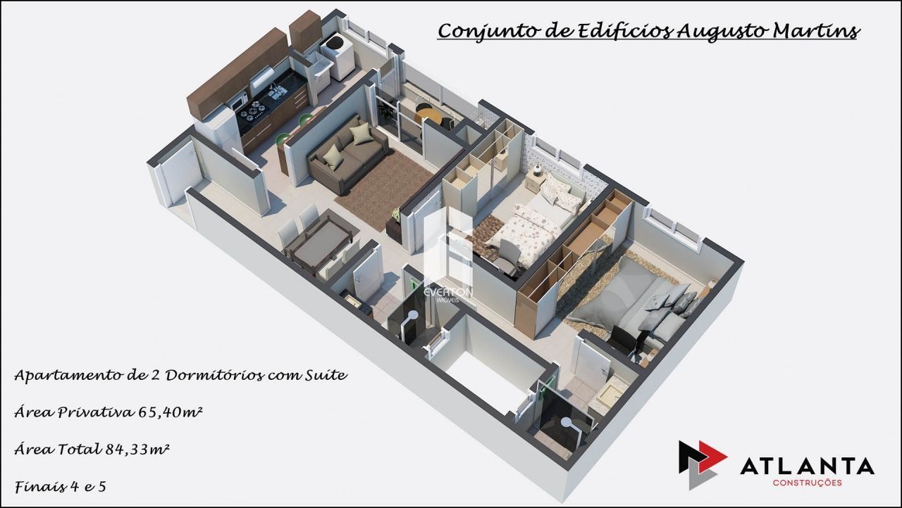 Apartamento de 2 quartos, 65m² no bairro Uglione, em Santa Maria | Eu Corretor