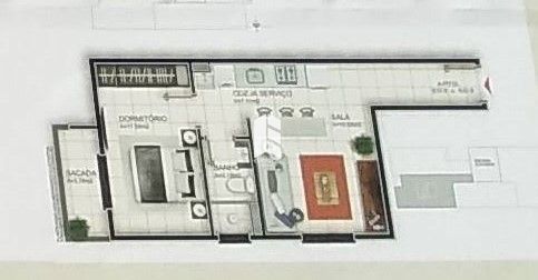 Apartamento de 1 quarto, 35m² no bairro Camobi, em Santa Maria | Eu Corretor