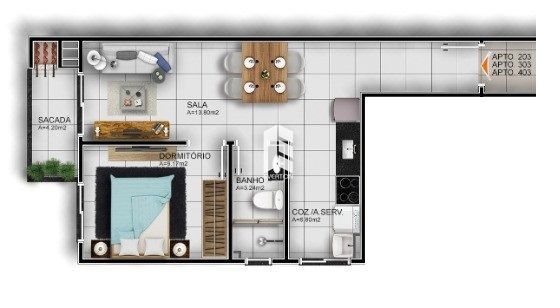 Apartamento de 1 quarto, 45m² no bairro Camobi, em Santa Maria | Eu Corretor