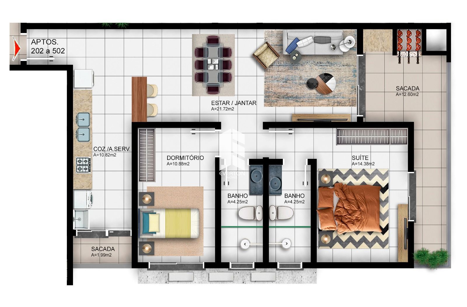 Apartamento de 2 quartos, 99m² no bairro Camobi, em Santa Maria | Eu Corretor