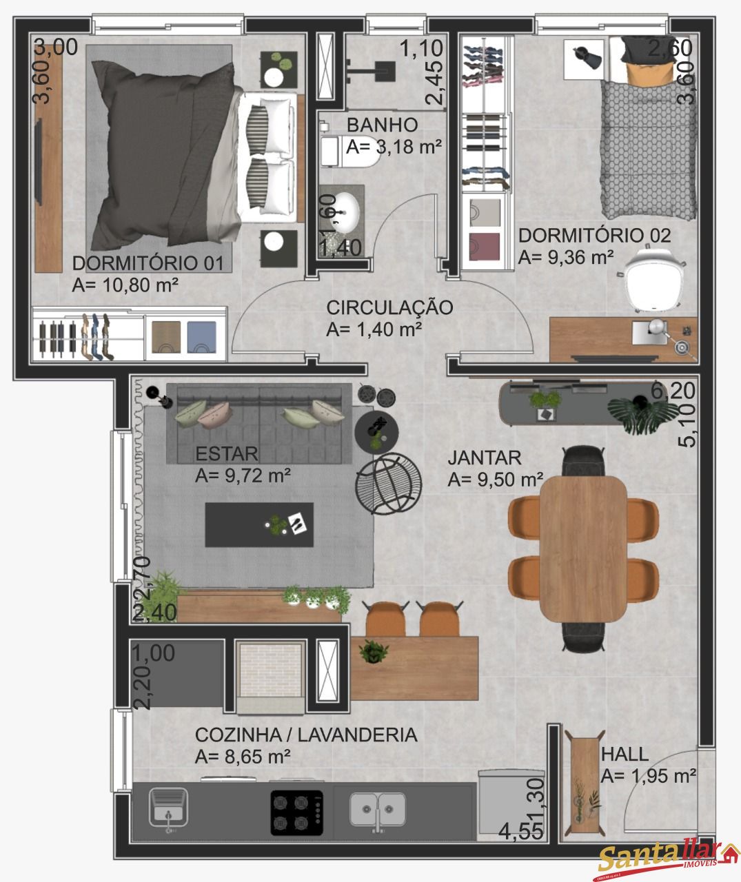 Apartamento à venda com 2 quartos, 53m² - Foto 18