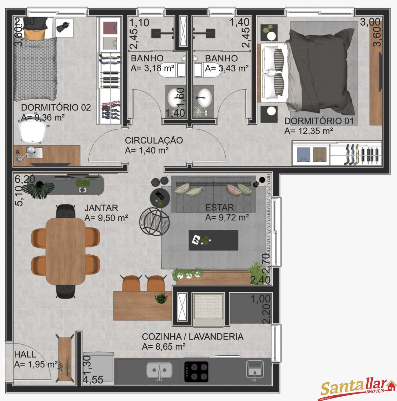 Apartamento à venda com 2 quartos, 53m² - Foto 19