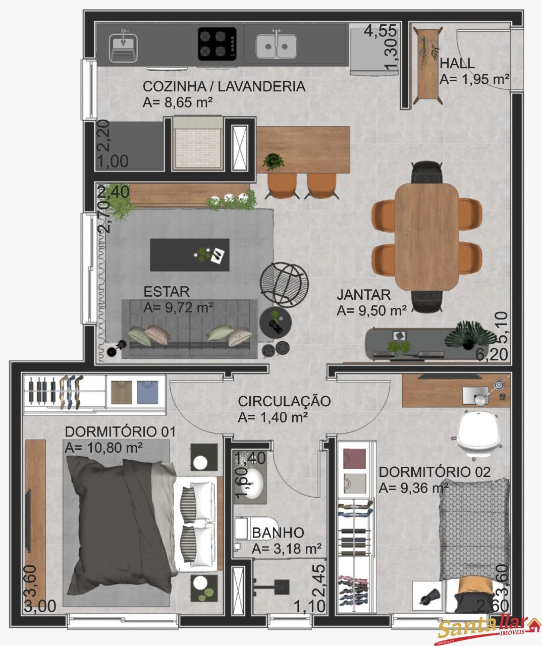 Apartamento à venda com 2 quartos, 53m² - Foto 17