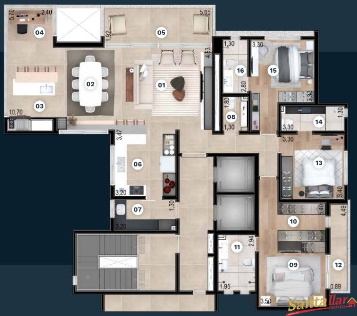 Apartamento à venda com 3 quartos, 173m² - Foto 22