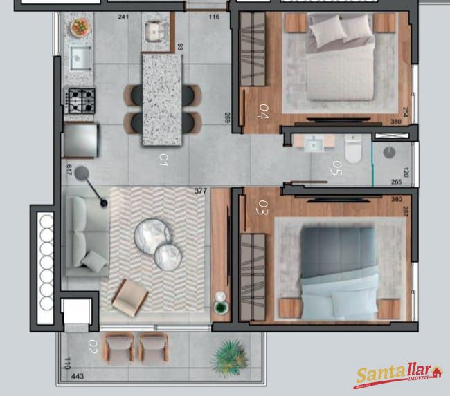 Apartamento, 2 quartos, 63 m² - Foto 3