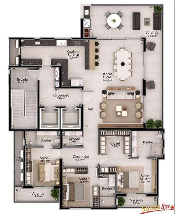 Apartamento à venda com 3 quartos, 216m² - Foto 22