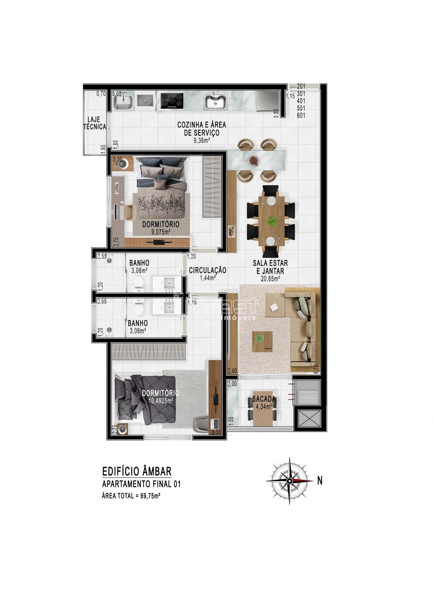 Apartamento, 2 quartos, 74 m² - Foto 8