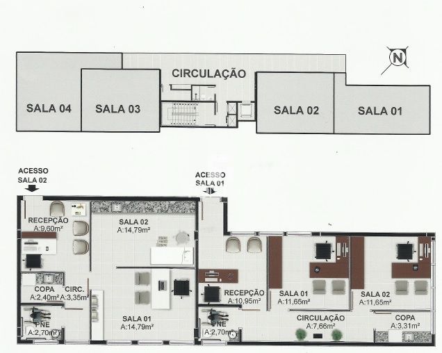 Conjunto Comercial-Sala à venda com 1 quarto, 53m² - Foto 2