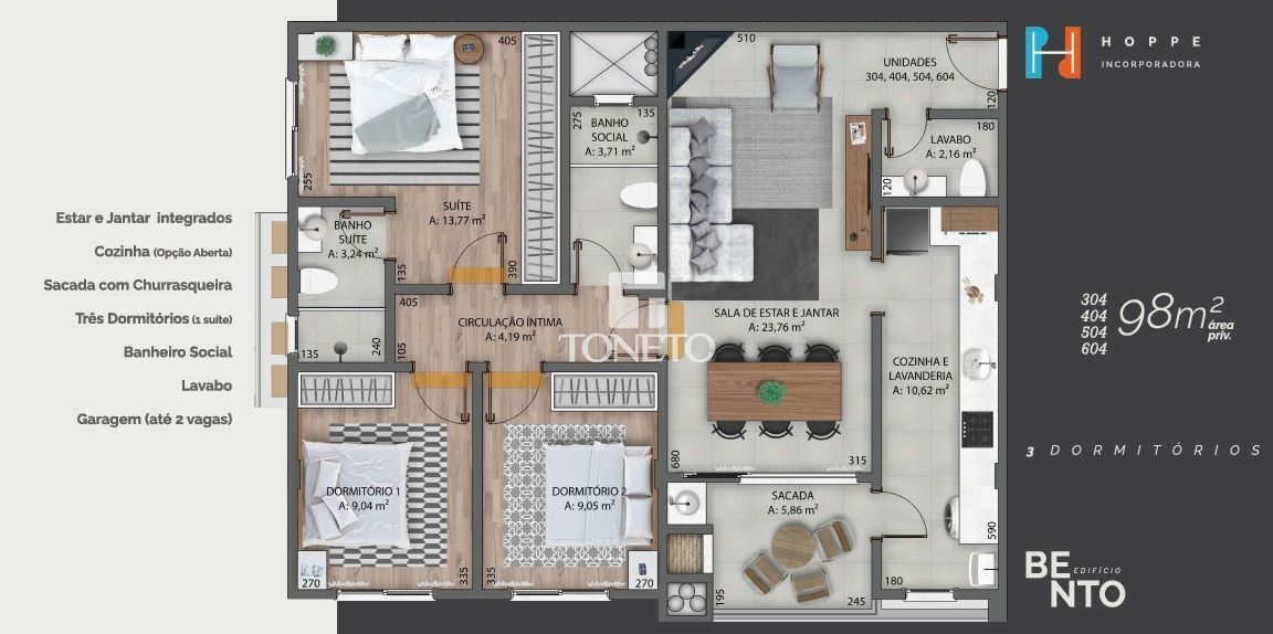 Apartamento, 3 quartos, 97 m² - Foto 2