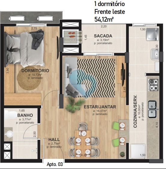 Apartamento em Senador Pinheiro Machado, Centro, Santa Cruz do Sul - RS