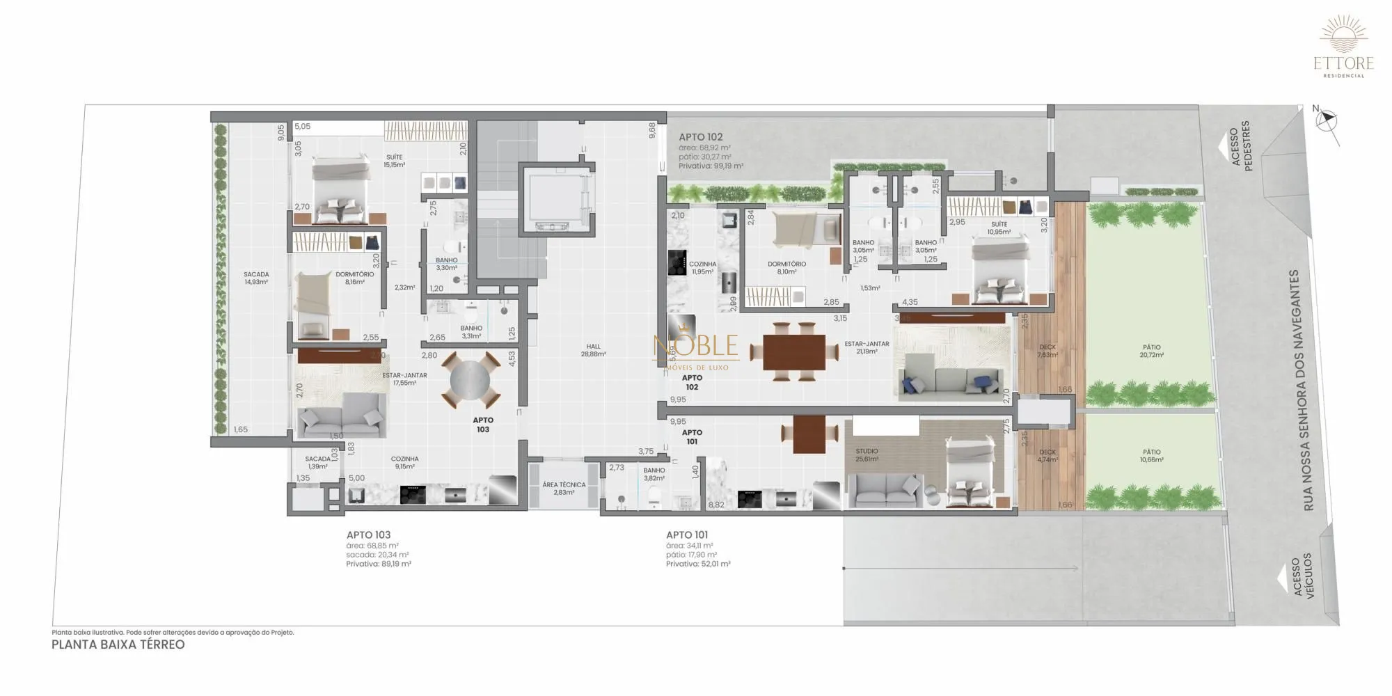 Apartamento com 111m², 2 dormitórios, 1 suíte, 1 vaga no Residencial Ettore em Torres para Comprar