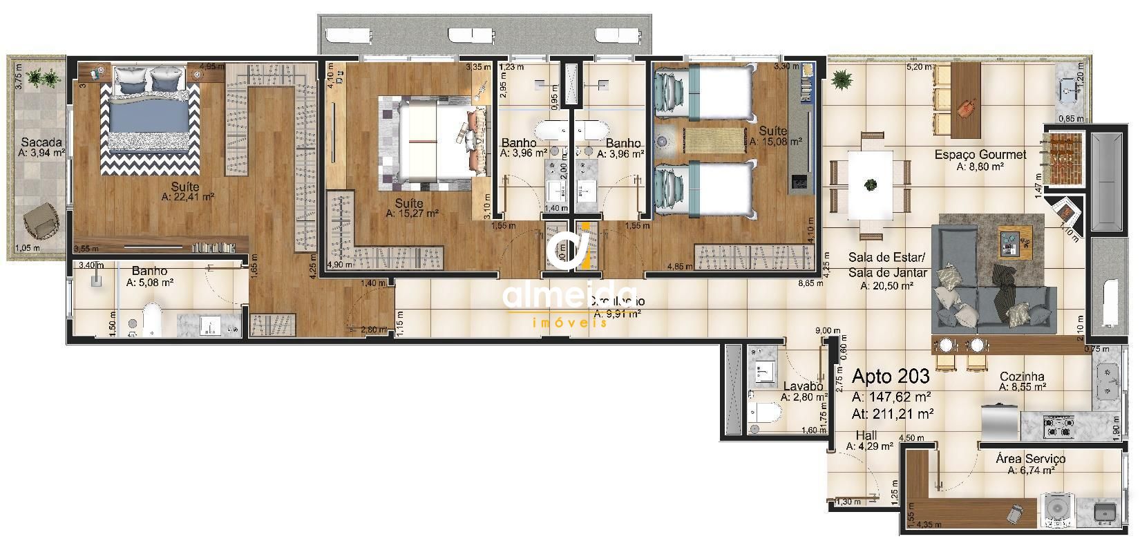 Apartamento, 3 quartos, 147 m² - Foto 9