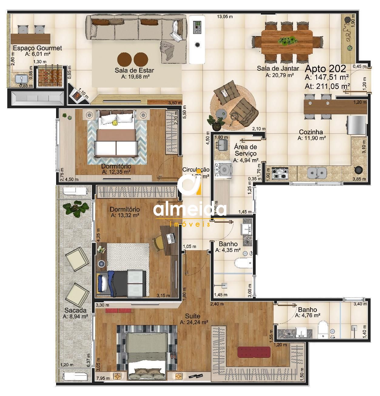 Apartamento, 3 quartos, 147 m² - Foto 9