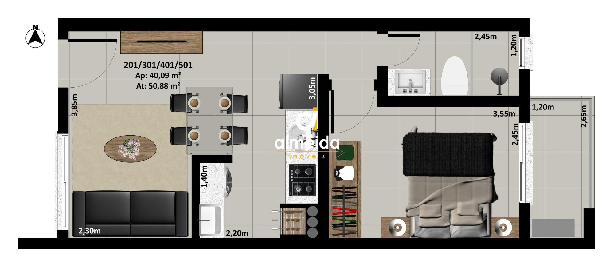 Apartamento, 1 quarto, 40 m² - Foto 4