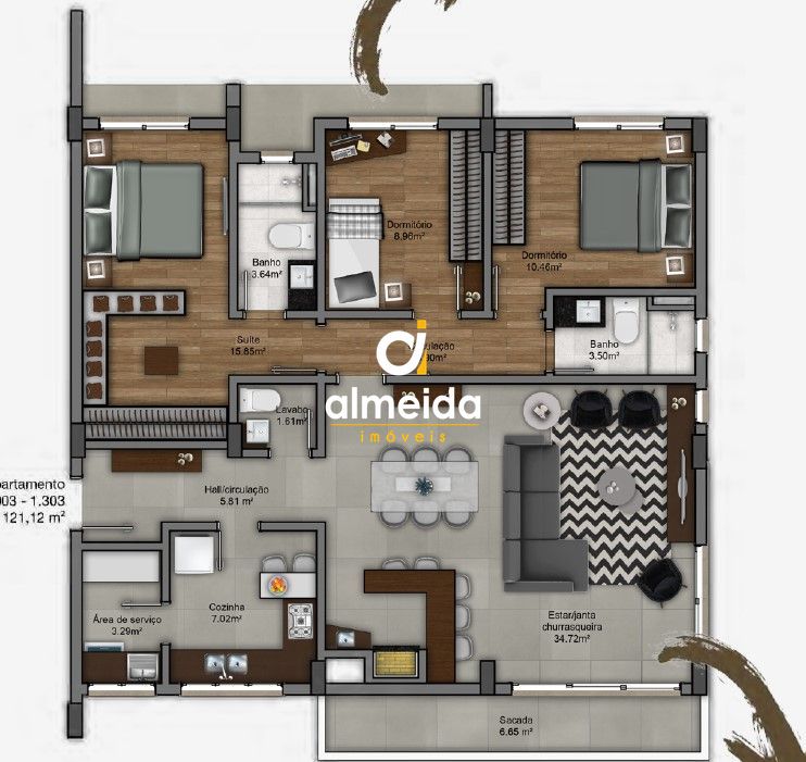 Apartamento, 3 quartos, 121 m² - Foto 4